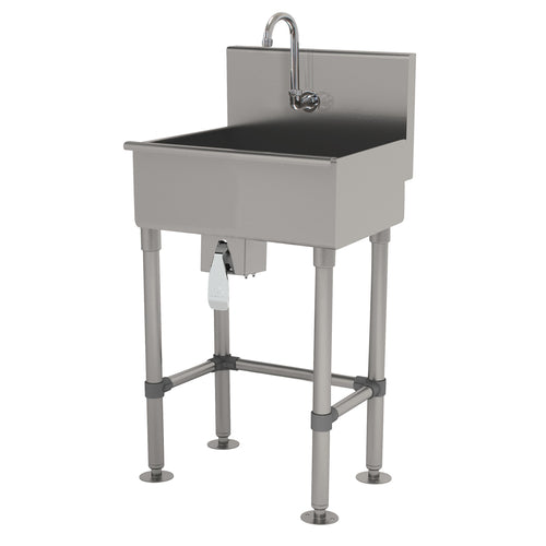 Advance Tabco WSS-16-25FV-FM - Service Sink, splash mount faucet provision, floor model, with toe-operated push valve, 22