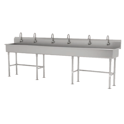 Advance Tabco FC-FM-120KV - Multiwash Hand Sink, splash mount faucet provision, with stainless steel legs and flanged feet,