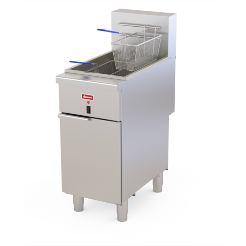 Omcan 48554 16 Inch Electric Deep Fryer Open Pot 50 lb Oil Capacity Floor Model