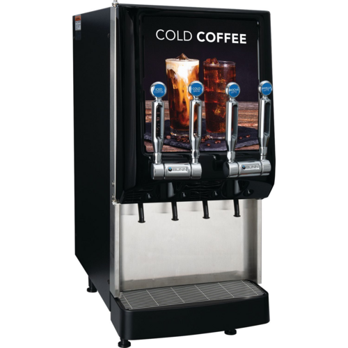 BUNN 37300.0097 - 37300.0097 JDF-4S Silver Series® 4-Flavor Cold Beverage System, Tap Handles, Lighted Door, Iced