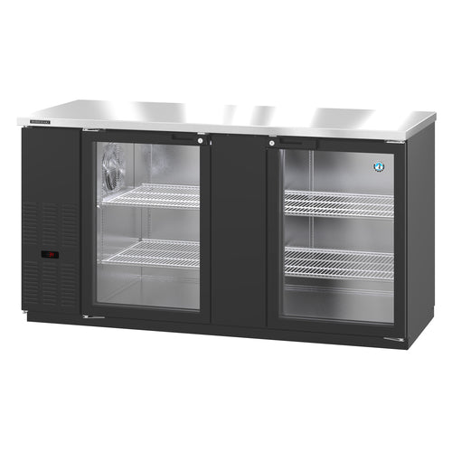 Hoshizaki BB69-G - Refrigerated Back Bar Cooler, reach-in, two-section, side mount self-contained refrigeration,