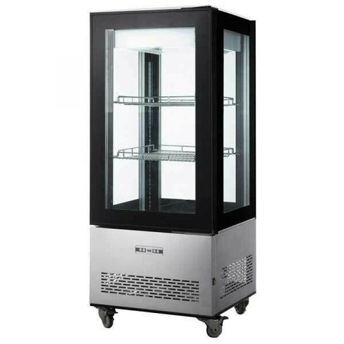 Omcan 44471 25.6 Inch Refrigerated Display Case Floor Model with Adjustable Shelves