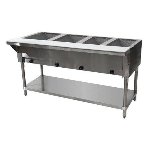 Advance Tabco HF-4G-NAT-X - Hot Food Table, natural gas, 62-7/16"W x 30-5/8"D x 34-3/8"H, (4) 12" x 20" hot food wells,