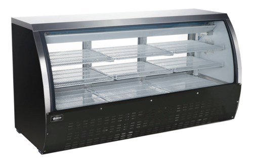 Omcan 50078 82 Inch Wide Refrigerated Deli Display Case Floor Model Black Exterior