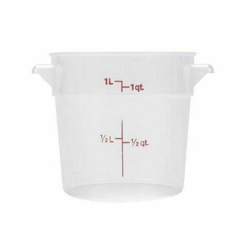 Omcan 80229 - (80229) Food Storage Container, 1 quart, round, polypropylene, translucent, NSF (Qty Break = 12 ea)