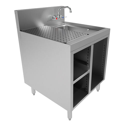 Advance Tabco PRSCS-25-24 - Prestige Underbar Drainboard Cabinet with sink, open front, 24