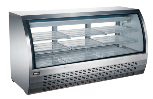 Omcan 50080 82 Inch Refrigerated Deli Display Case Floor Model - 32 Cu Ft