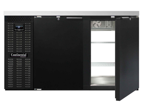 Continental Refrigerator BB59NPT - Back Bar Cooler, pass-thru, 59" wide, 34-3/4" high, 22.0 cubic feet, front breathing, stainless