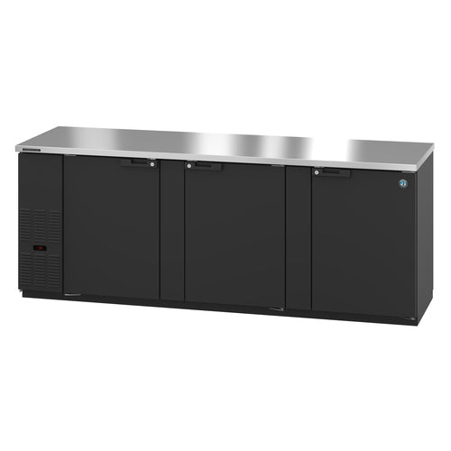 Hoshizaki BB95 - Refrigerated Back Bar Cooler, reach-in, three-section, side mount self-contained refrigeration,