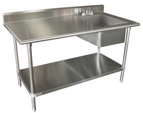 Advance Tabco KSLAG-11B-306R-X - Special Value Work Table With Prep Sink, 72