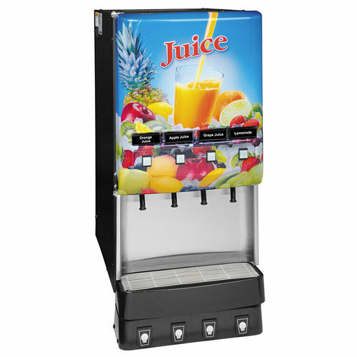 BUNN 37300.0054 - 37300.0054 JDF-4S Silver Series® 4-Flavor Cold Beverage System, ADA Buttons, Lighted Door, 18 lb.