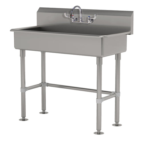 Advance Tabco FC-FM-1-ADA-F - Service Sink, splash mount faucet provision, with stainless steel legs and flanged feet, includes