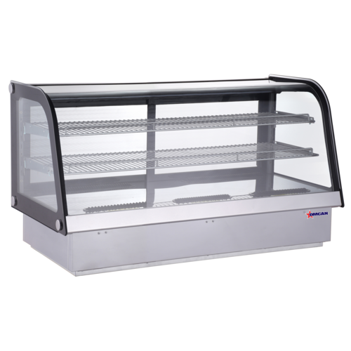 Omcan 47562 63 Inch Refrigerated Showcase Stainless Steel with Sliding Door