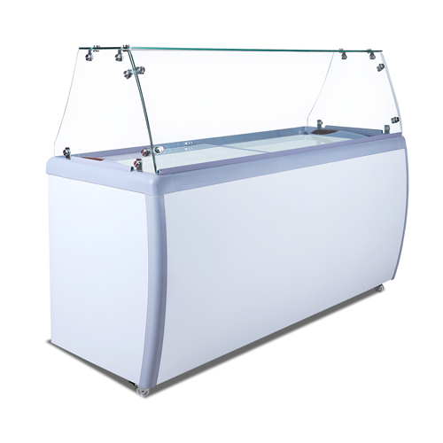 Omcan 44589 60 Inch Ice Cream Dipping Display Case Self-contained Refrigeration