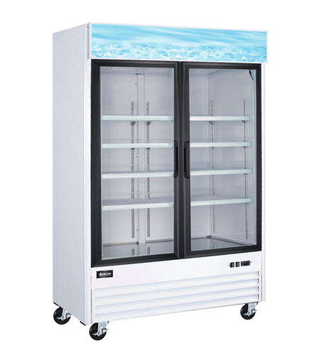 Omcan 52032 53 Inch Refrigerator Reach-in Display 45 cu ft Bottom Mount - 2 Section
