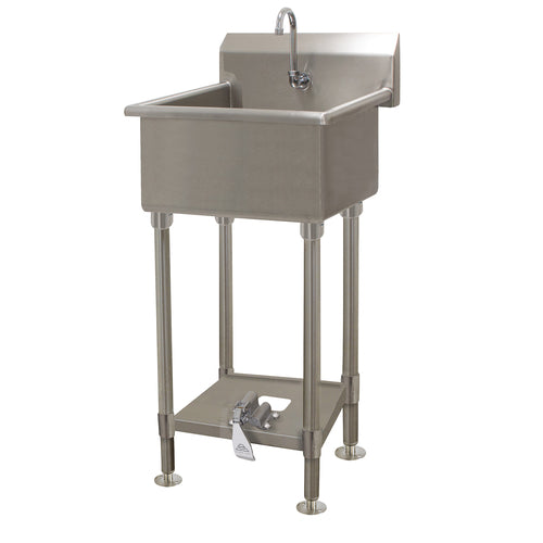 Advance Tabco FS-FM-2721FV - Service Sink, splash mount faucet provision, with toe-operated push valve, 24