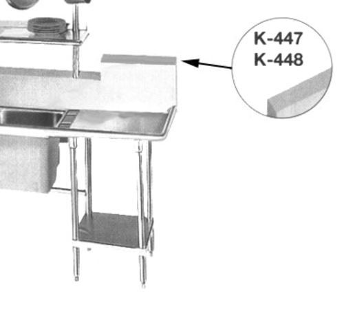 Advance Tabco K-447 - High backsplash, up to 18