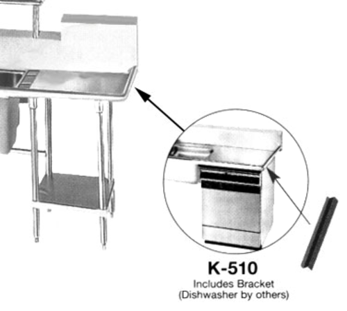 Advance Tabco K-510 - Prepare sink for undercounter dishwasher. (24