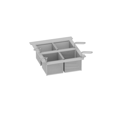RATIONAL 60.75.300 - Portion Basket Kit, includes (4) 1/6 GN perforated baskets and frame, for size 2-XS