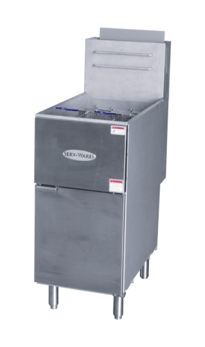 Serv-Ware SGF-50L - Serv-Ware - Gas Cooking - 50 LB Deep Fryer - Liquid Propane - Dimensions: 15.5" W x 30.2" D x 46.5"
