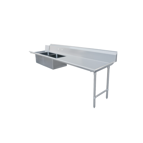 Omcan 48490 96 Inch Soiled Dishtable Straight Design with Pre-Rinse Sinks Stainless Steel
