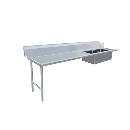 Omcan 48493 120 Inch Soiled Dishtable with 2 Pre-Rinse Sinks Stainless Steel