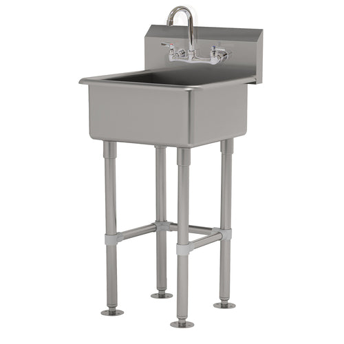 Advance Tabco FC-FM-2219-F - Service Sink, splash mount faucet provision, with stainless steel legs and flanged feet, includes