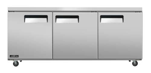 Omcan 58018 72 Inch Undercounter Refrigerator 11 Cu Ft Three Section Stainless Steel