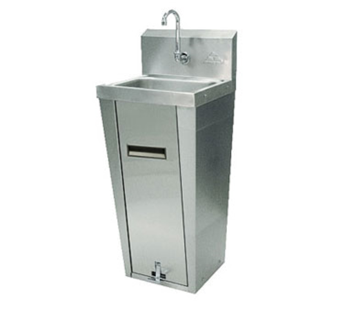 Advance Tabco 7-PS-90 - Hand Sink, pedestal mounted base, 14" wide x 10" front-to-back x 5" deep bowl, 20 gauge 304