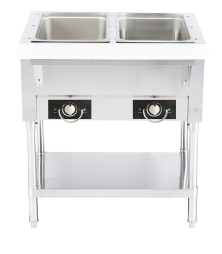 Serv-Ware EST2-1 - Serv-Ware Electric Steam Table, 2 Open Wells, 44"W x 29.5"D x 33.5"H overall dimensions,