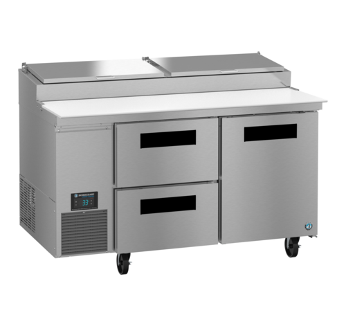 Hoshizaki PR60B-D2 - Steelheart® Series Pizza Prep Table, reach-in, two-section, 16.63 cu. ft., (8) 1/3 pan capacity
