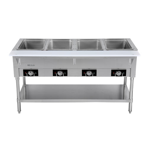 Serv-Ware EST4-1 - Serv-Ware - Electric Cooking - 4 Open Well Electric Steam Table - Dimensions: 58.2" W x 29.5" D x