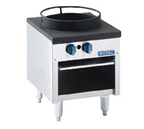 Royal Range RSP-18T 18" Gas Stock Pot Range w/ (2) Three Ring Burners and Tempura Wok Top, Front to Back Design, Manual Controls, 180.000 BTU