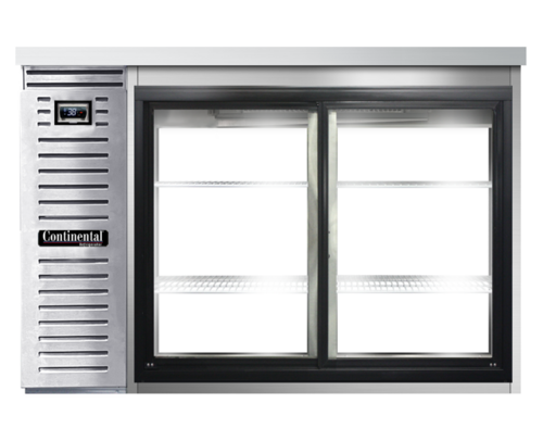 Continental Refrigerator BB50NSSSGDPT - Back Bar Cooler, pass-thru, 50" wide, 34-3/4" high, 16.0 cubic feet, front breathing, stainless