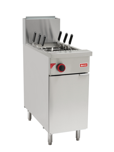 Omcan 47714 15 Inch Gas Pasta Cooker Stainless Steel 11 Gallon Capacity Burner 70000 BTU