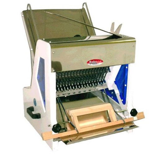 BakeMax BMGF001-2 - Gravity Feed Bread Slicer, countertop, 15" max loaf length, 1/2” (29 Blades), multiple loaves,