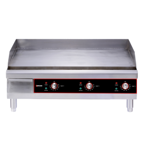 Omcan 48601 36 Inch Electric Griddle with Smooth Steel Plate and Grease Tray