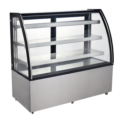 Omcan 44504 72 Inch Curved Glass Refrigerated Display Case Floor Model