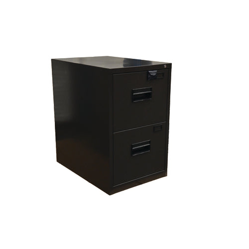 Omcan 13073 18-1/4 Inch Charcoal Black Vertical Filing Cabinet Two Drawers
