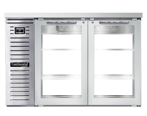 Continental Refrigerator BB50NSSGDPT - Back Bar Cooler, pass-thru, 50" wide, 34-3/4" high, 16.0 cubic feet, front breathing, stainless