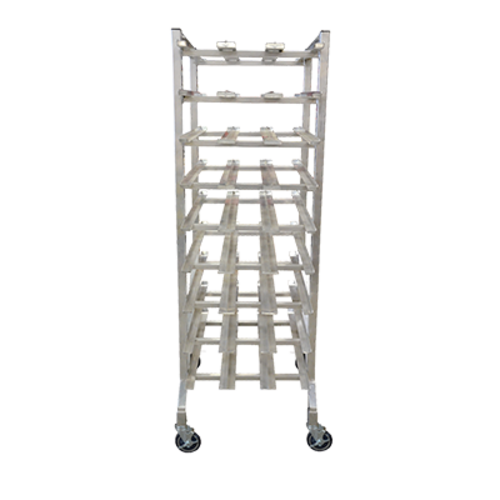Omcan 27769 26 Inch Mobile Stainless Steel Can Rack 9 Layers 27 Rows