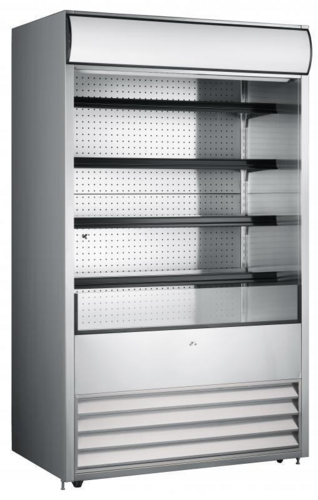 Omcan 41469 48 Inch Open Refrigerated Merchandiser 24.7 cu.ft. with Casters