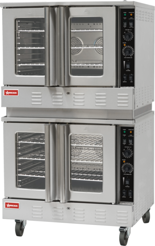 Horno de convección de gas de doble piso Omcan 48060 de 46 pulgadas con (6) estantes, 120000 BTU