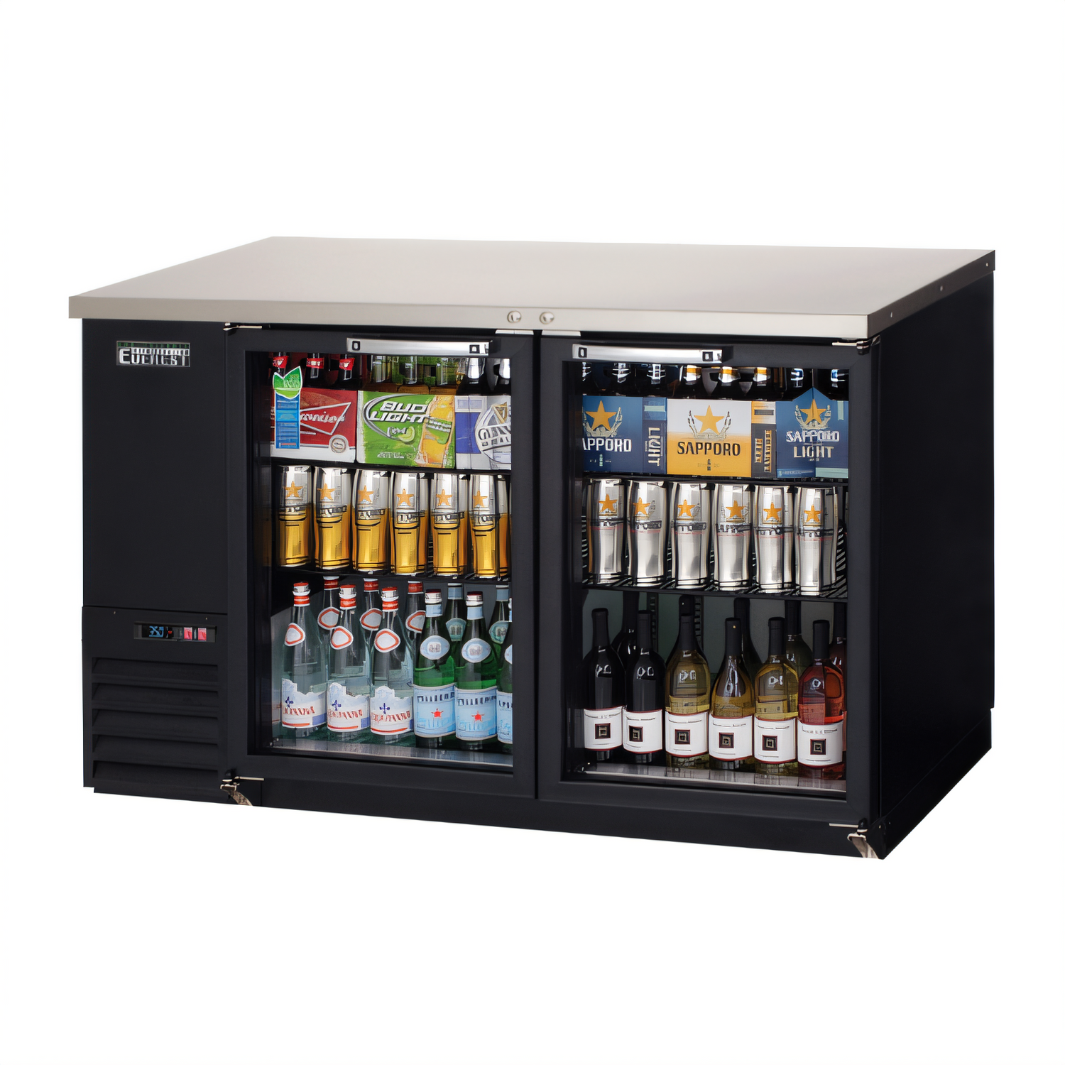 Everest Refrigeration EBB59G - Back Bar Refrigerator, two-section, 57-3/4