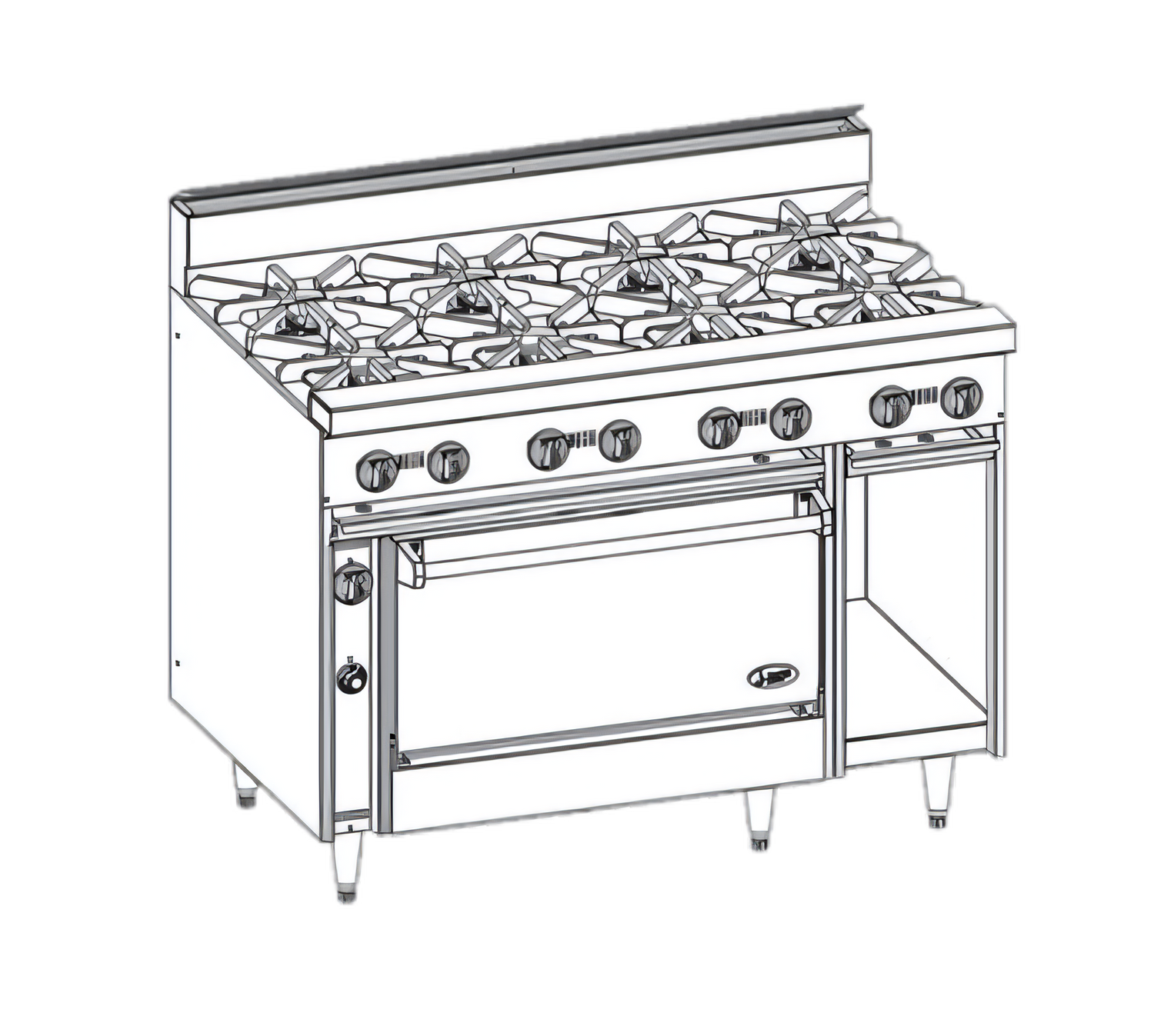 Cocinas a gas tipo bistró Jade Range JBR-8