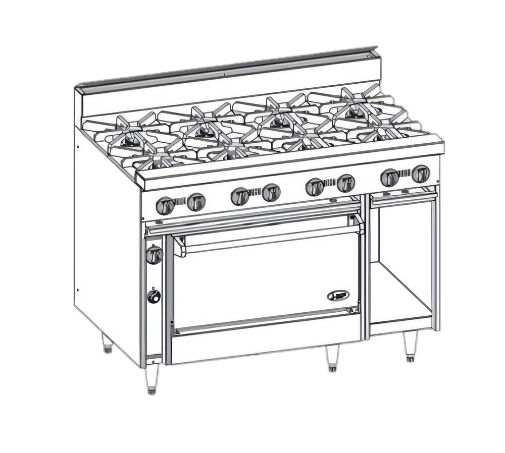 Cocinas a gas tipo bistró Jade Range JBR-8