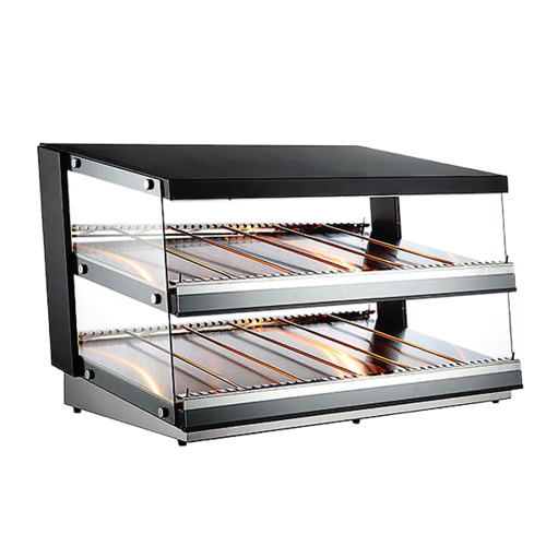 Omcan 47512 43 Inch Heated Pass-Through Station Display Case Stainless Steel and Glass