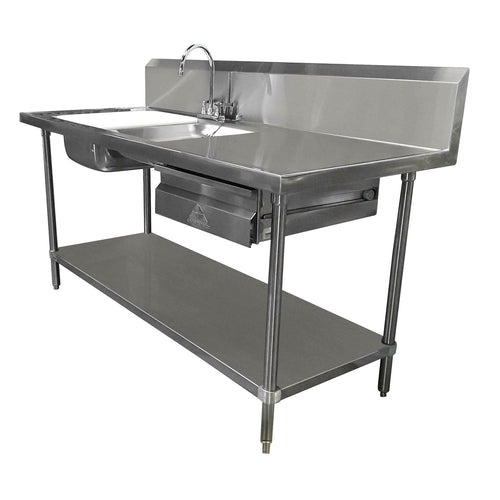 Advance Tabco DL-30-72 - Prep Table Sink Unit, 72