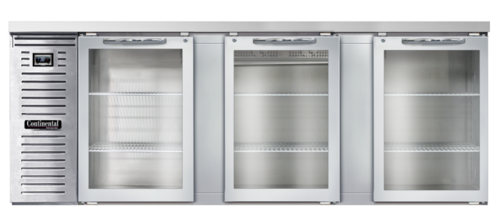 Continental Refrigerator BB90NSSGD - Back Bar Cooler, 90" wide, 34-3/4" high, 35.0 cubic feet, front breathing, stainless steel top, (3)