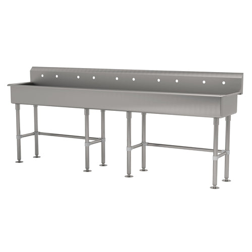 Advance Tabco FS-FM-100 - Multiwash Hand Sink, splash mount faucet provision, with stainless steel legs and flanged feet,